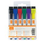 Marqueur pour tableau blanc, pointe ogive, étui de 6