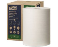 TORK Rouleau de papier nettoyant industriel, 60,8 m, blanc