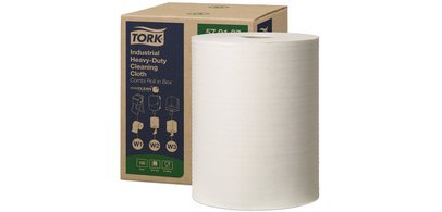 TORK Rouleau de papier nettoyant industriel, 60,8 m, blanc