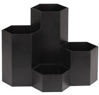 Multipot HONEYCOMB, 4 compartimenten, PP, zwart