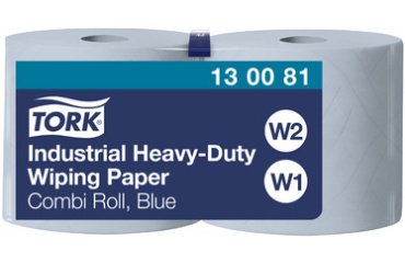 TORK Rouleau de papier nettoyant industriel, 119 m, bleu