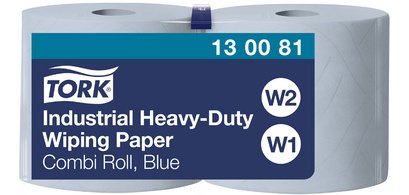 TORK Rouleau de papier nettoyant industriel, 119 m, bleu