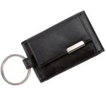 Mini porte-monnaie avec ornement métallique, noir