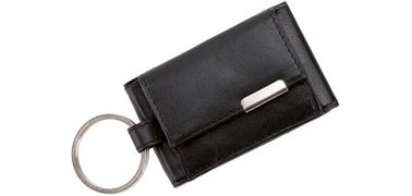 Mini porte-monnaie avec ornement métallique, noir