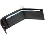 Mini porte-monnaie avec ornement métallique, noir