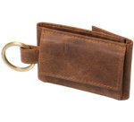 Mini porte-monnaie, en cuir, marron