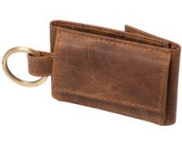Mini porte-monnaie, en cuir, marron
