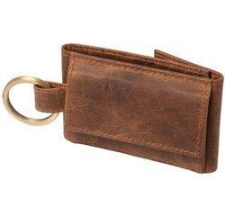 Mini porte-monnaie, en cuir, marron