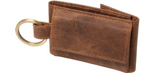 Mini porte-monnaie, en cuir, marron