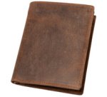 Portefeuille, format portrait, en cuir, marron