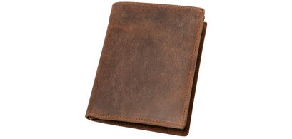 Portefeuille, format portrait, en cuir, marron