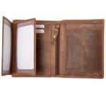 Portefeuille, format portrait, en cuir, marron