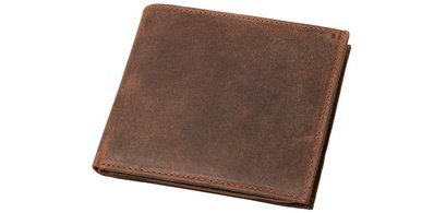 Portefeuille, format paysage, en cuir