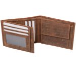 Portefeuille, format paysage, en cuir