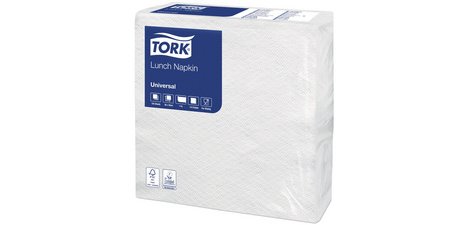 TORK Serviette Lunch, 300 x 300 mm, 1 couche, blanc