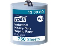 TORK Rouleau de papier nettoyant industriel, 255 m, bleu