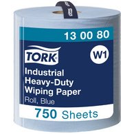 TORK Rouleau de papier nettoyant industriel, 255 m, bleu