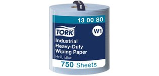 TORK Rouleau de papier nettoyant industriel, 255 m, bleu
