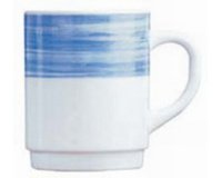 Mok BRUSH, 0,25 l, blauw/wit