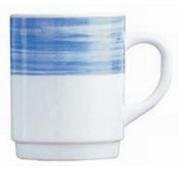Mok BRUSH, 0,25 l, blauw/wit