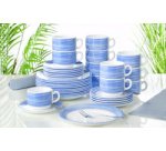 Assiette à dessert BRUSH, 195 mm, bleu/blanc