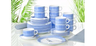 Assiette à dessert BRUSH, 195 mm, bleu/blanc