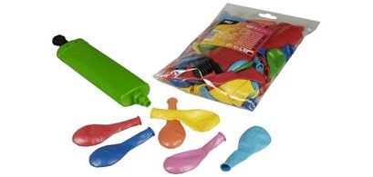 Ballon de baudruche, incl. pompe, assorti