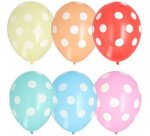 Ballon met stippen, assortiment van kleuren