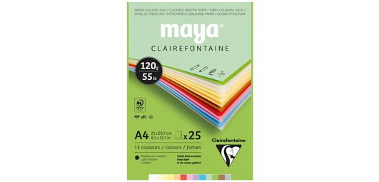 Bloc de papier couleur MAYA, A4, 120 g/m2