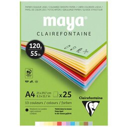 Blok gekleurd papier MAYA, A4, 120 g/m2