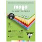 Blok gekleurd papier MAYA, A4, 120 g/m2