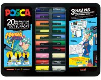 Posca marqueur peinture, boîte en métal de 20 pièces, assorti, dessin Manga