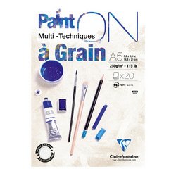 Painton à grain/gekörnt, block a3, kopfseitig geleimt, 20 blatt, 250g, weiß, mixed media