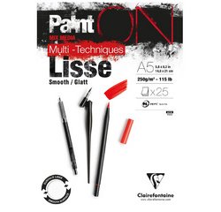Bloc papier dessin Paint'ON Lisse, A3, blanc