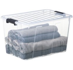 Boîte de rangement HOME BOX, 52 l, transparent