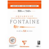 Fontaine bloc collé 2 côtés 12F A4 300g grain satiné