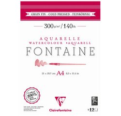 Bloc de papier aquarelle FONTAINE, fin, A3