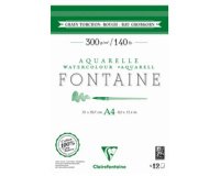 Bloc de papier aquarelle FONTAINE, torchon,A4