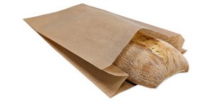 Sachet à soufflet, 160 x 60 x 280 mm, blanc