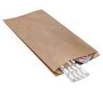 Sachet à soufflet, 160 x 60 x 280 mm, blanc