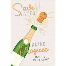 Carte d'anniversaire Round 'Champagne'