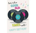 Carte d'anniversaire Round 'Disques vinyles'