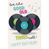 Carte d'anniversaire Round 'Disques vinyles'