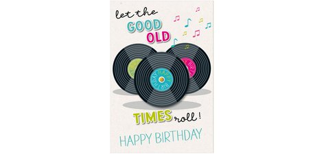 Carte d'anniversaire Round 'Disques vinyles'