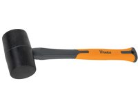 Hamer met rubberen kop, 450 g, antraciet/oranje