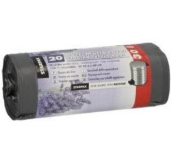 Sac poubelle parfumé, LDPE, 30 litres, gris