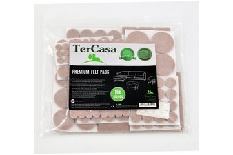 TerCasa Set de patins en feutrine, 164 pièces, gris
