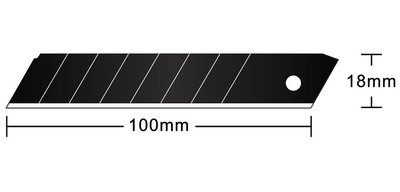 Ersatzklinge, Breite: 18 mm, 60 Grad, schwarz