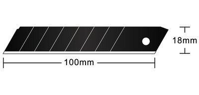 Lame de rechange, largeur: 18 mm, 60 degrés, noir