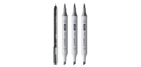 Ciao marker, kit 3+1 SHADE 'Light Cool Gray'